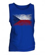 Czech Republic Distressed Flag Mens Vest