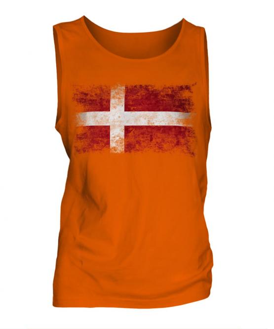 Denmark Distressed Flag Mens Vest
