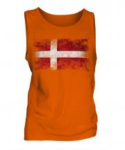 Denmark Distressed Flag Mens Vest