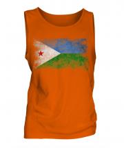 Djibouti Distressed Flag Mens Vest