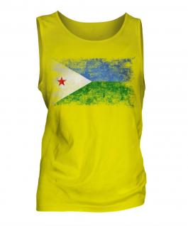 Djibouti Distressed Flag Mens Vest
