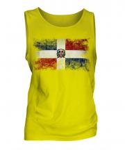 Dominican Republic Distressed Flag Mens Vest