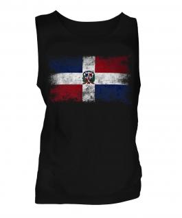 Dominican Republic Distressed Flag Mens Vest
