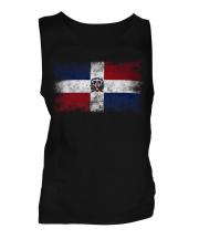 Dominican Republic Distressed Flag Mens Vest