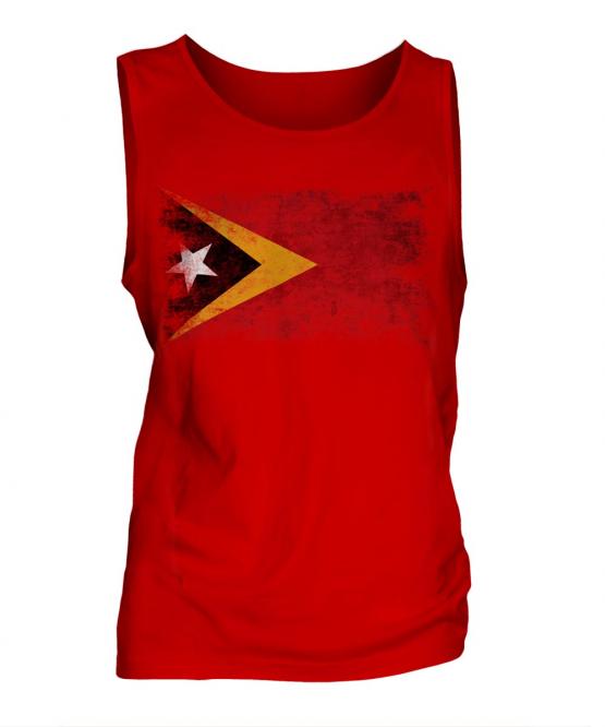 East Timor Distressed Flag Mens Vest