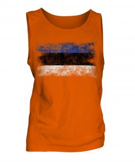 Estonia Distressed Flag Mens Vest