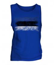Estonia Distressed Flag Mens Vest