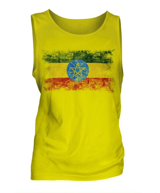 Ethiopa Distressed Flag Mens Vest