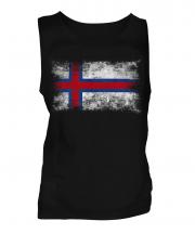 Faroe Islands Distressed Flag Mens Vest