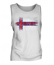 Faroe Islands Distressed Flag Mens Vest