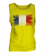 France Distressed Flag Mens Vest