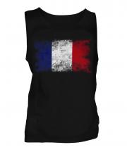 France Distressed Flag Mens Vest