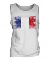 France Distressed Flag Mens Vest