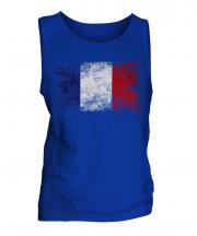 France Distressed Flag Mens Vest