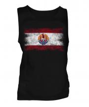 French Polynesia Distressed Flag Mens Vest