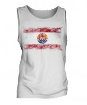 French Polynesia Distressed Flag Mens Vest