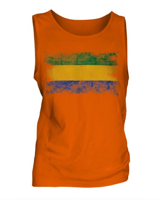Gabon Distressed Flag Mens Vest