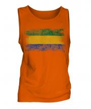 Gabon Distressed Flag Mens Vest