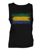 Gabon Distressed Flag Mens Vest