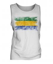Gabon Distressed Flag Mens Vest