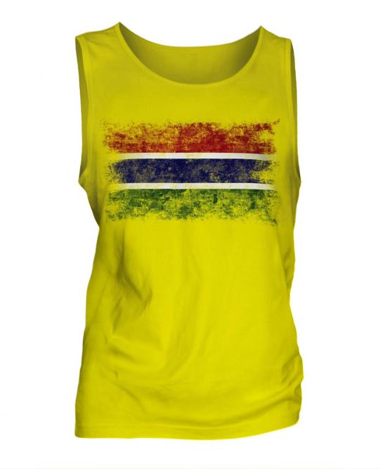 Gambia Distressed Flag Mens Vest