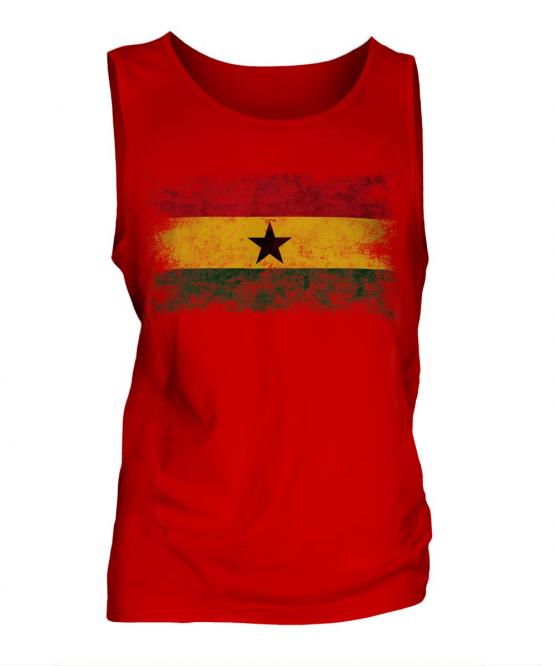 Ghana Distressed Flag Mens Vest