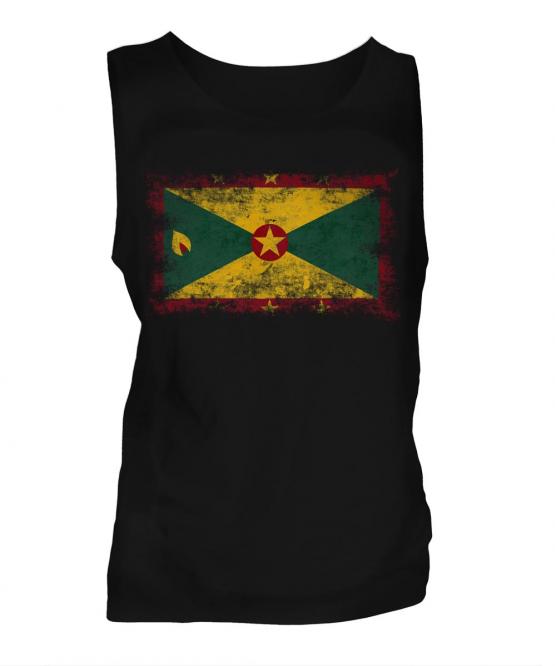 Grenada Distressed Flag Mens Vest