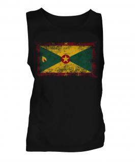Grenada Distressed Flag Mens Vest