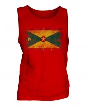 Grenada Distressed Flag Mens Vest