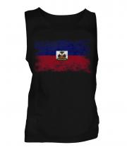 Haiti Distressed Flag Mens Vest