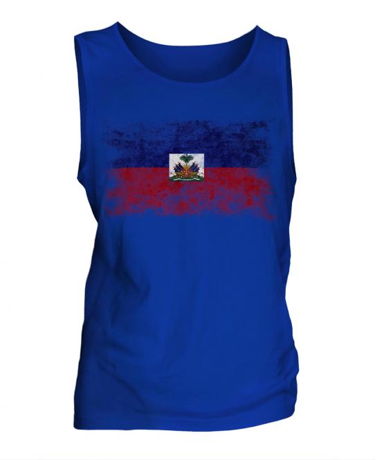 Haiti Distressed Flag Mens Vest