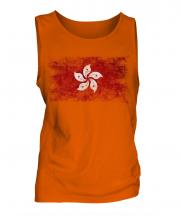 Hong Kong Distressed Flag Mens Vest