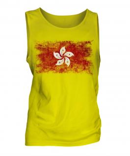 Hong Kong Distressed Flag Mens Vest