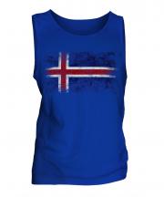 Iceland Distressed Flag Mens Vest