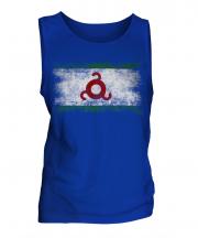 Ingushetia Distressed Flag Mens Vest
