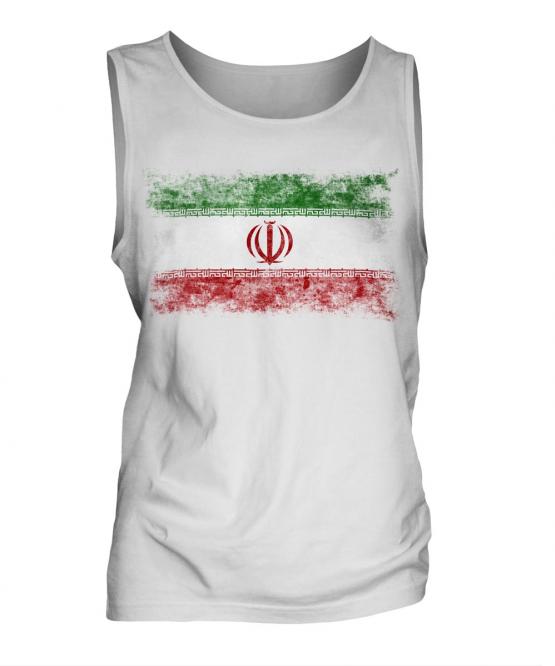 Iran Distressed Flag Mens Vest