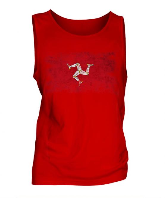 Isle Of Man Distressed Flag Mens Vest