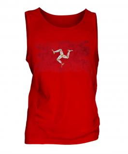 Isle Of Man Distressed Flag Mens Vest