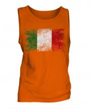 Italy Distressed Flag Mens Vest