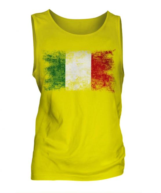 Italy Distressed Flag Mens Vest