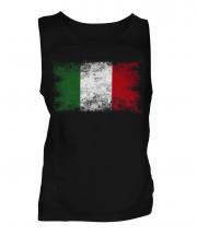 Italy Distressed Flag Mens Vest