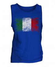 Italy Distressed Flag Mens Vest