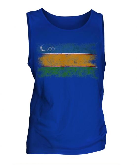 Karakalpakstan Distressed Flag Mens Vest