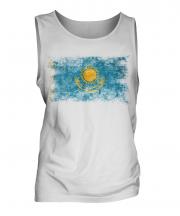 Kazakhstan Distressed Flag Mens Vest