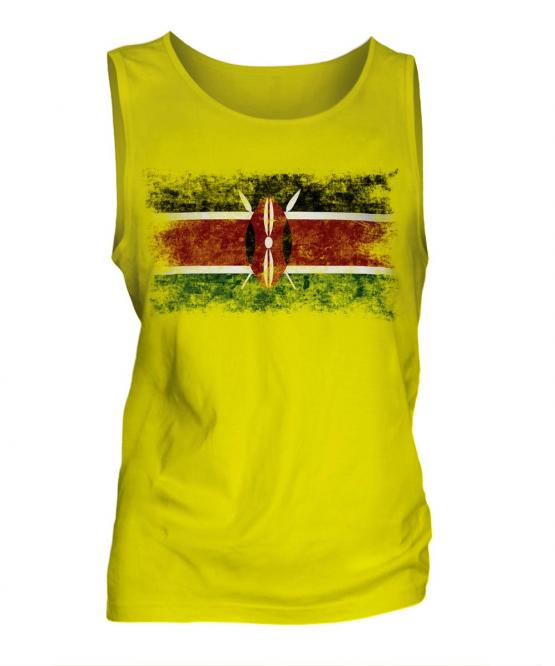 Kenya Distressed Flag Mens Vest