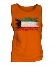 Kuwait Distressed Flag Mens Vest