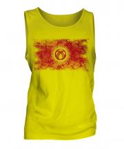 Kyrgyzstan Distressed Flag Mens Vest