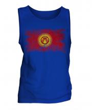 Kyrgyzstan Distressed Flag Mens Vest