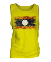 Laos Distressed Flag Mens Vest