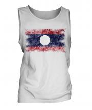 Laos Distressed Flag Mens Vest